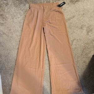 Haute Monde Women's Tan Wide-Leg Pants